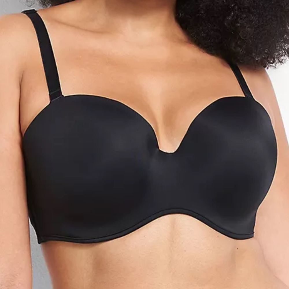 Cacique Black Boost Multi-Way Strapless Bra Size 40G